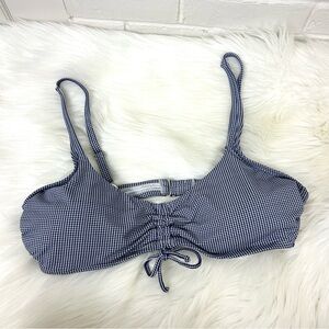 Kona Sol Navy White Gingham Bikini Top Size XL